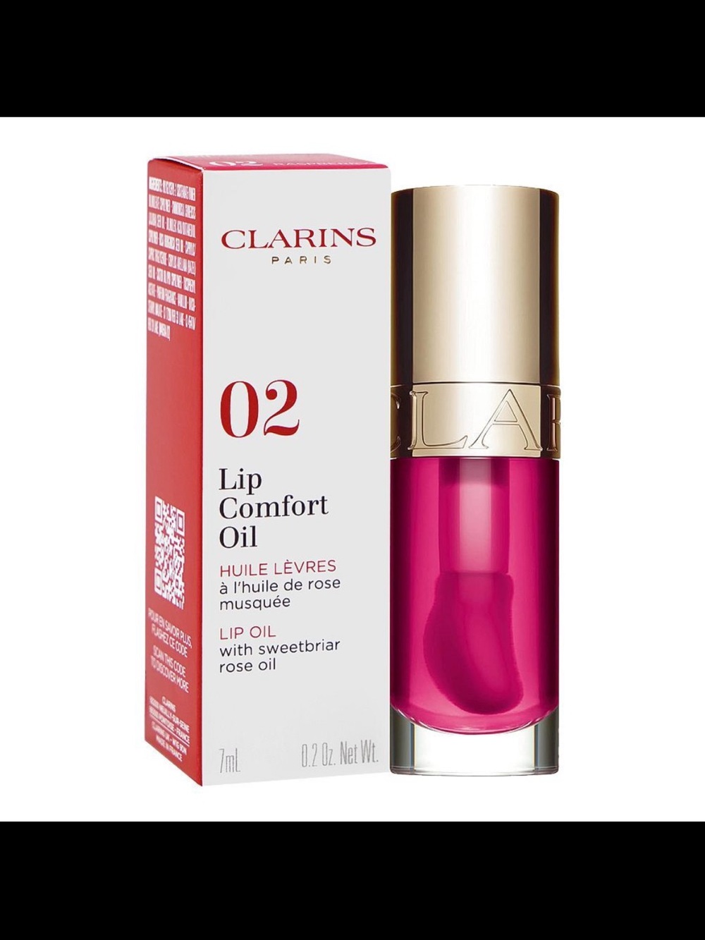 Clarins Lip Comfort Oil – 02 Raspberry – NIB